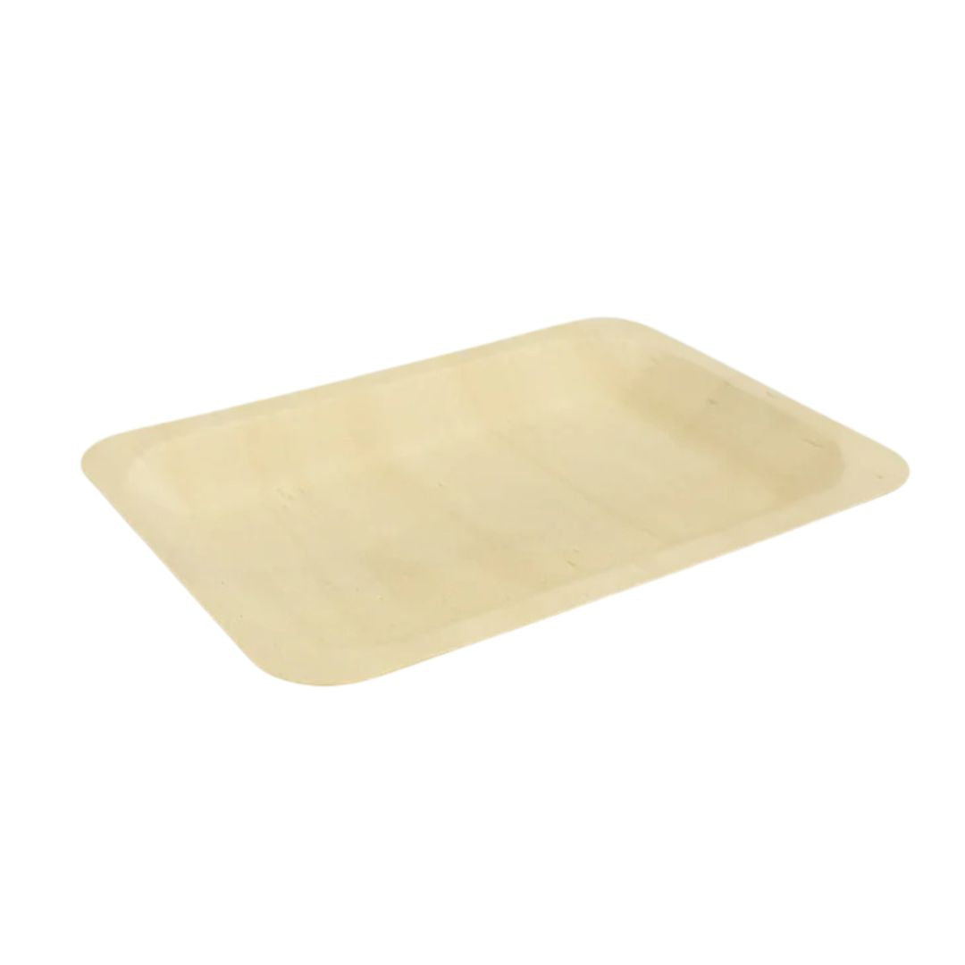 7.7" x 4.9" Rectangular Wooden Plate | Compostable