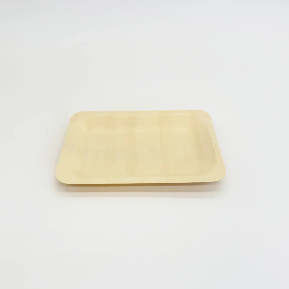7.7" x 4.9" Rectangular Wooden Plate | Compostable