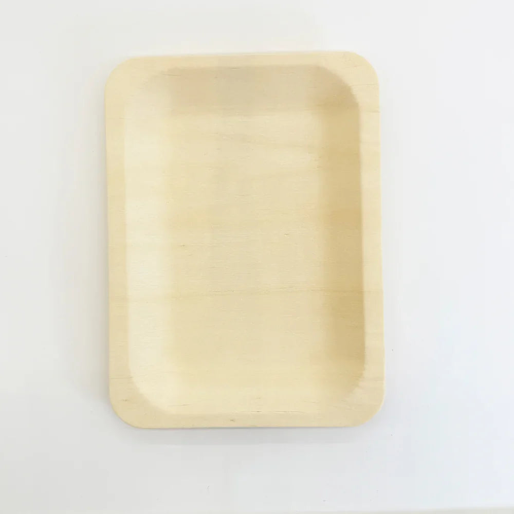 7.7" x 4.9" Rectangular Wooden Plate | Compostable