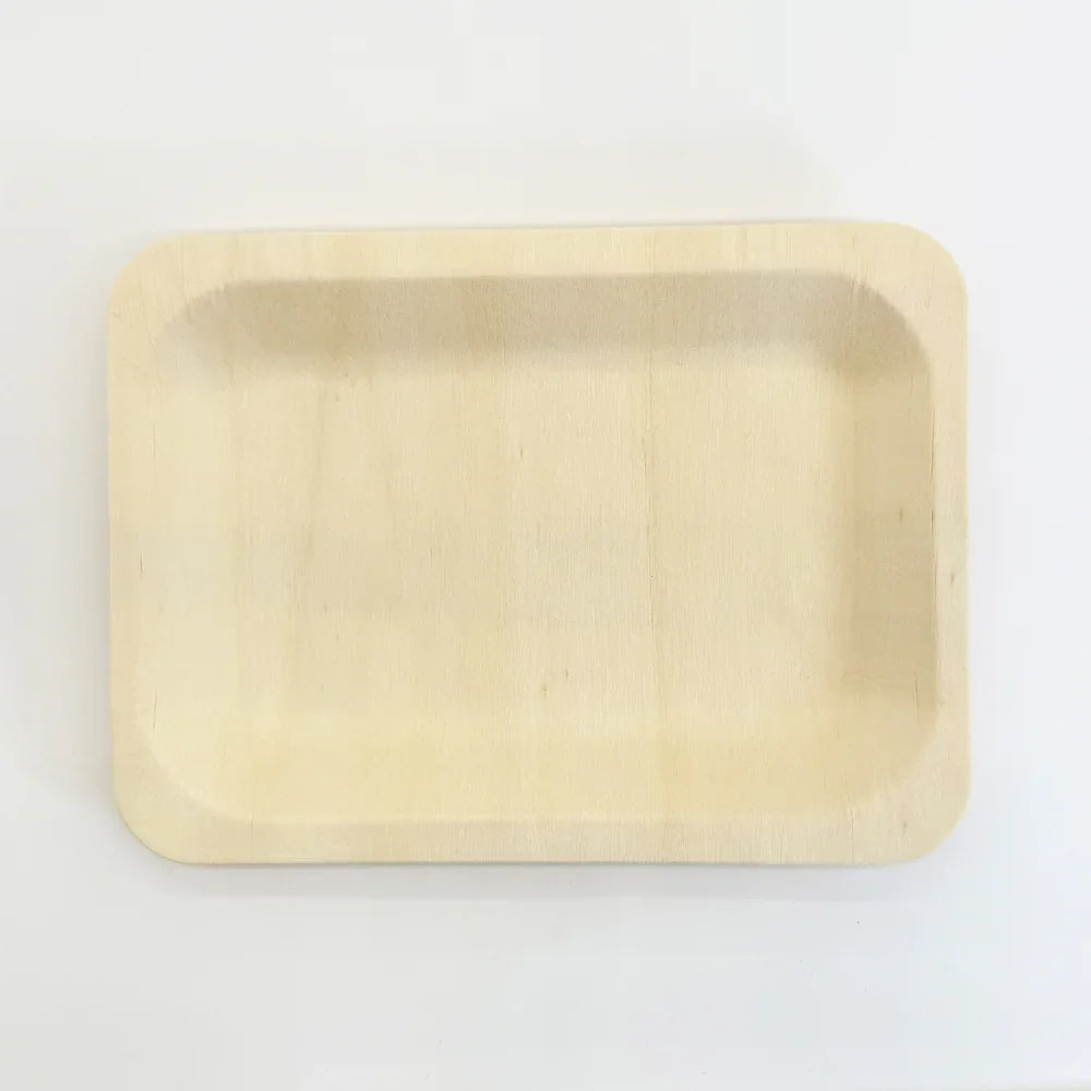 7.7" x 4.9" Rectangular Wooden Plate | Compostable
