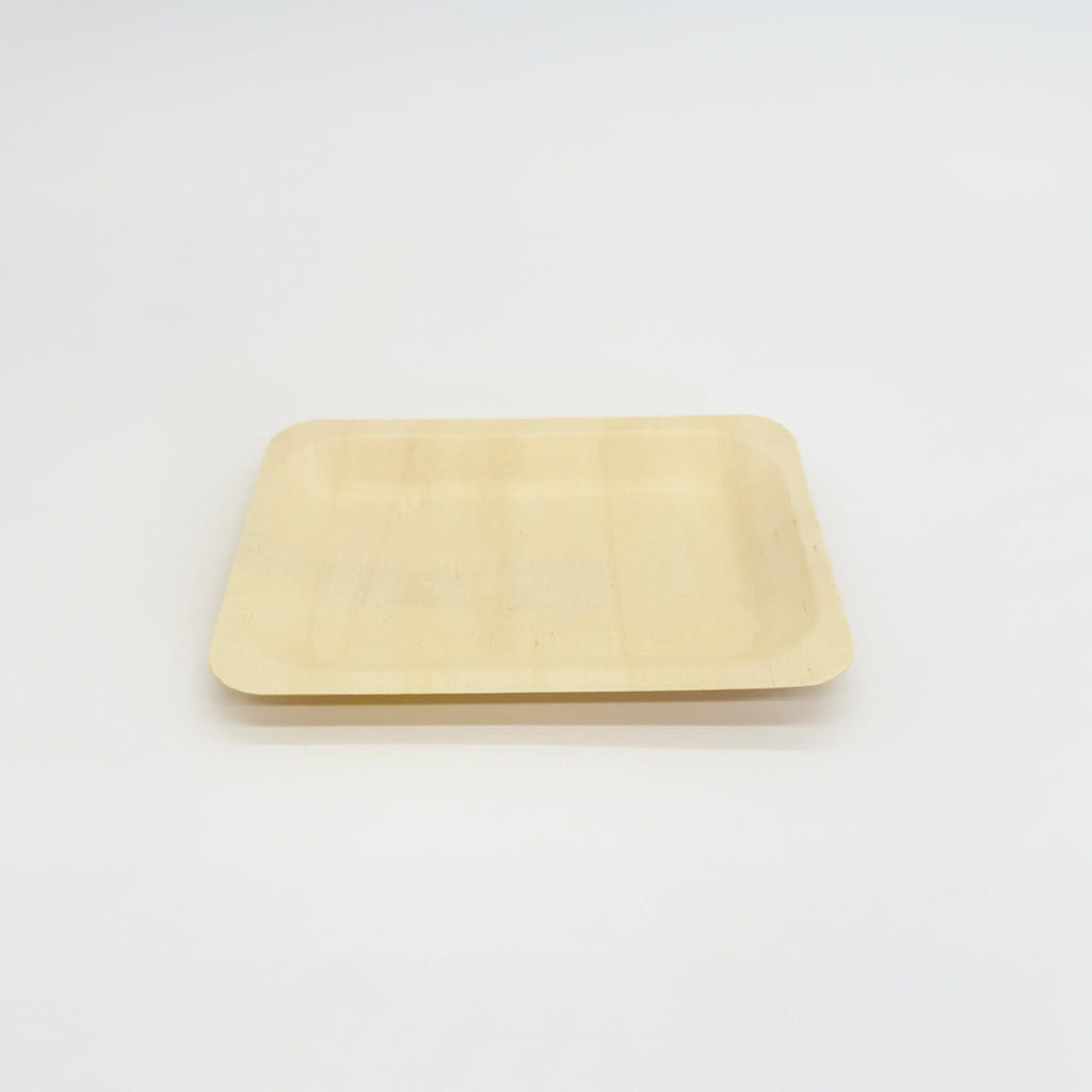 7.87" x 5.7" Rectangular Wooden Plate | Compostable