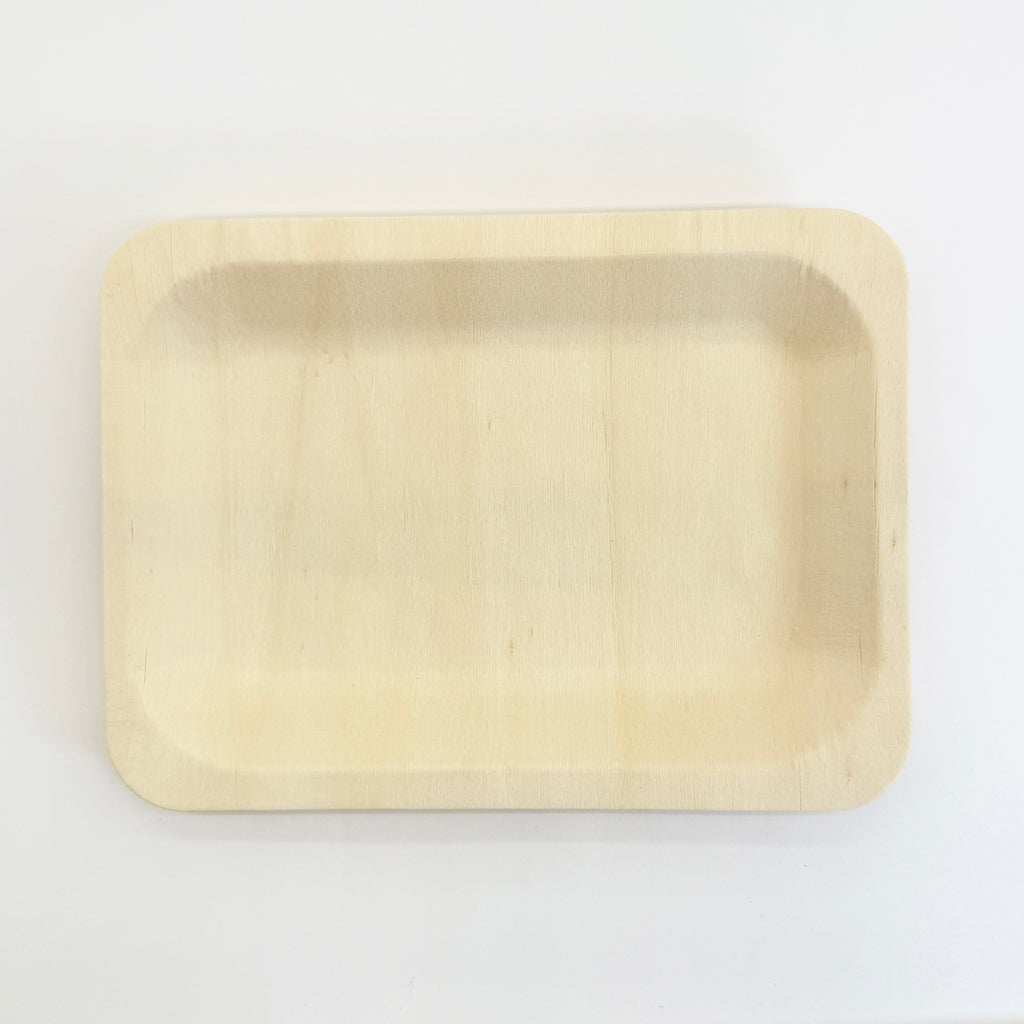 7.87" x 5.7" Rectangular Wooden Plate | Compostable