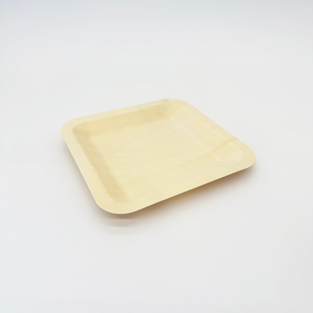 8" x 8" Square Wooden Plate | Compostable