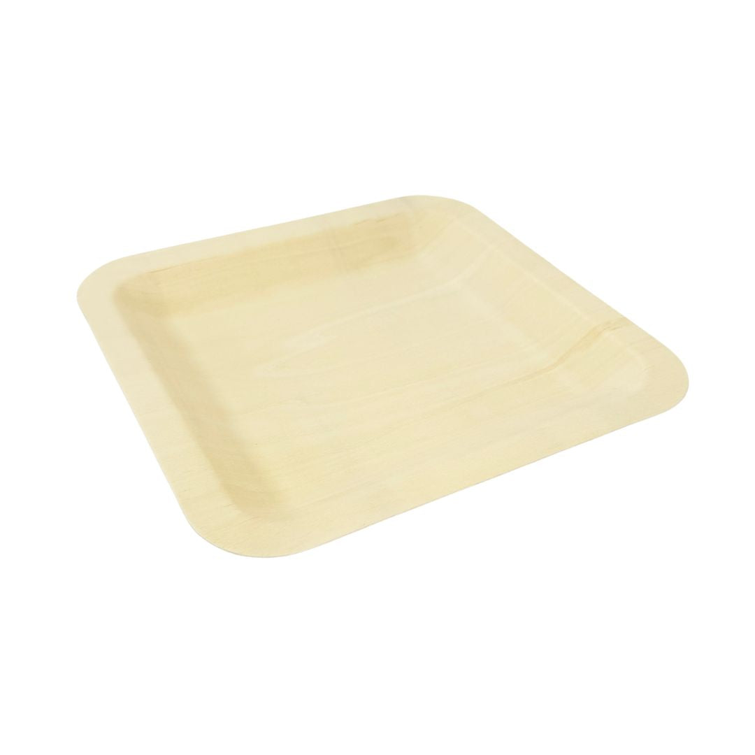 8" x 8" Square Wooden Plate | Compostable