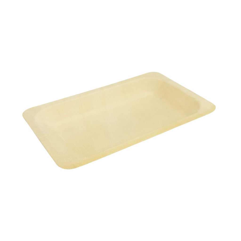 9.3" x 6.7" Rectangular Wooden Plate | Compostable