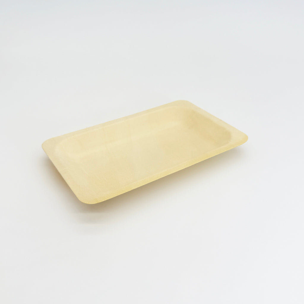 9.3" x 6.7" Rectangular Wooden Plate | Compostable