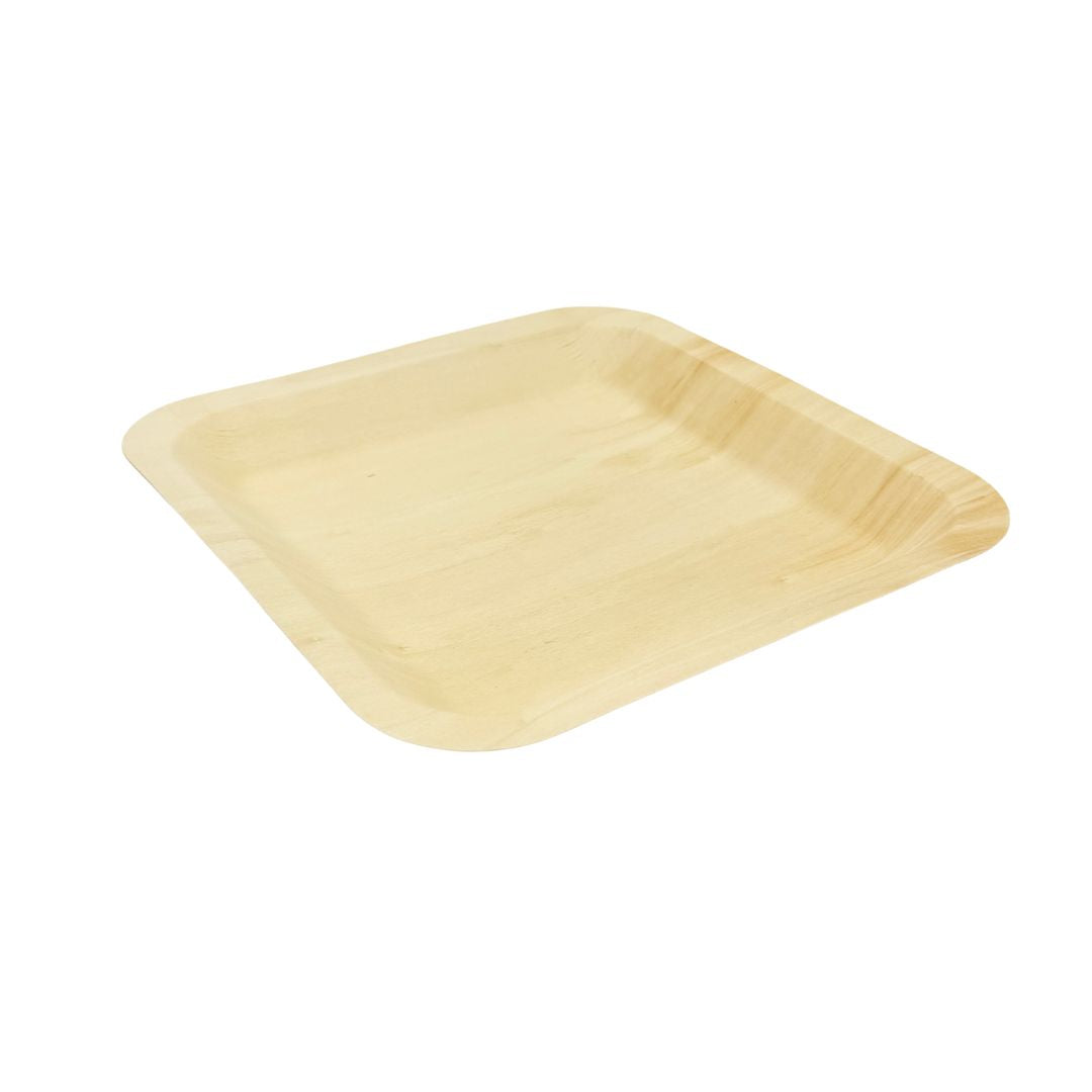 9" x 9" Square Wooden Plate | Compostable