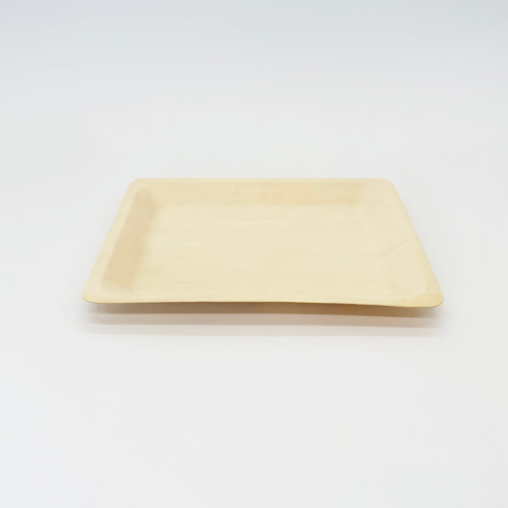 10.4" x 8.5" Rectangular Wooden Plate | Compostable