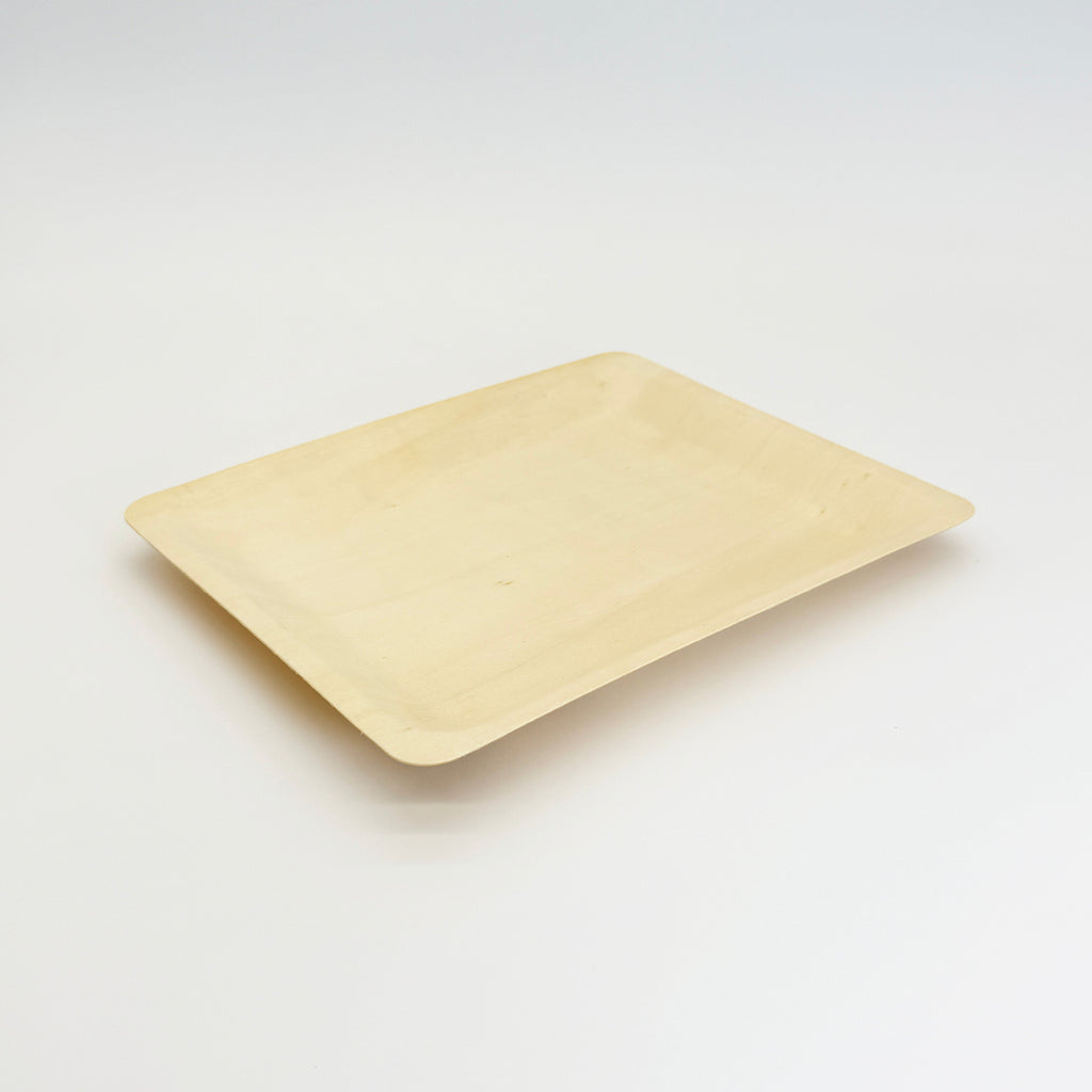 10.4" x 8.5" Rectangular Wooden Plate | Compostable