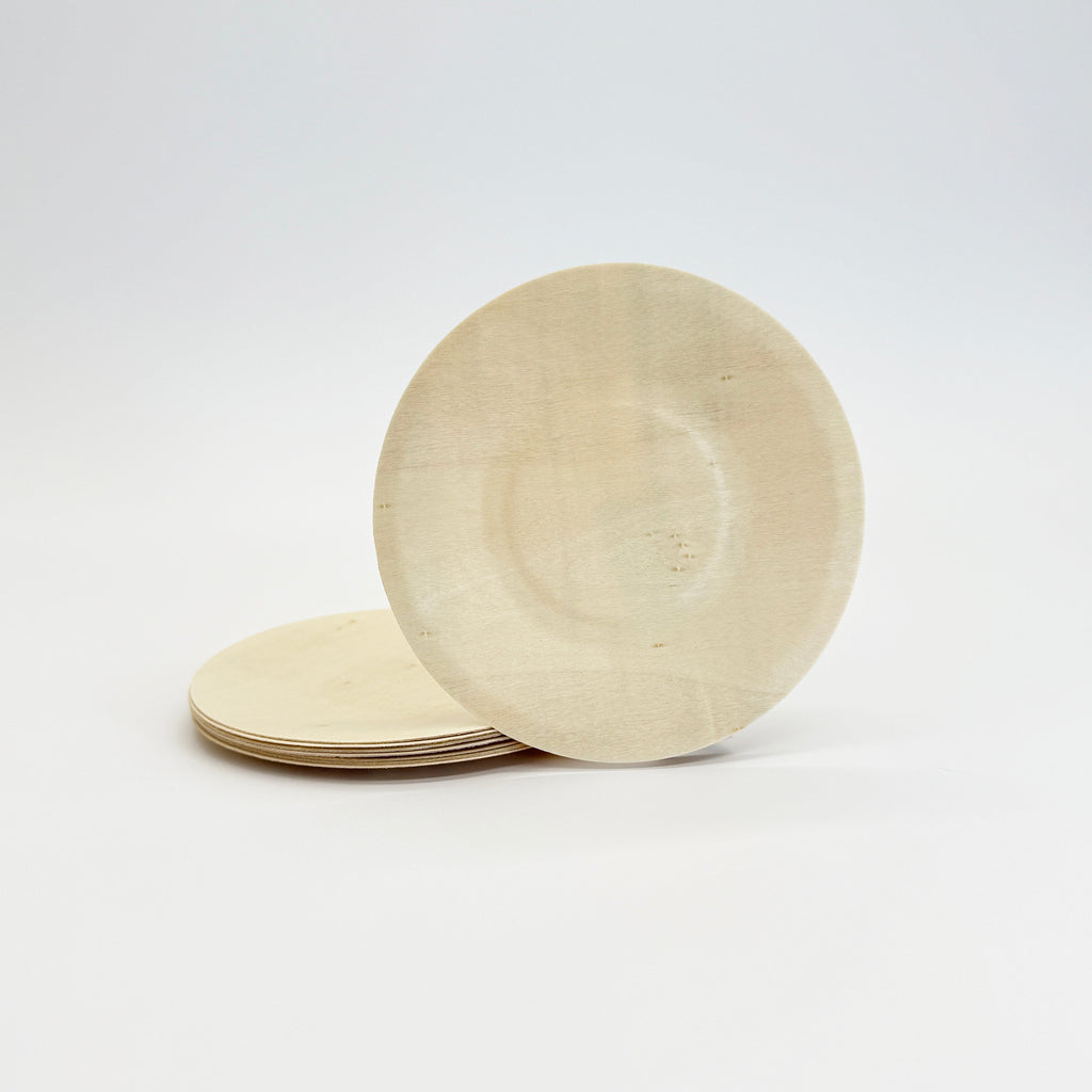 5.5" Round Wooden Plate | Compostable