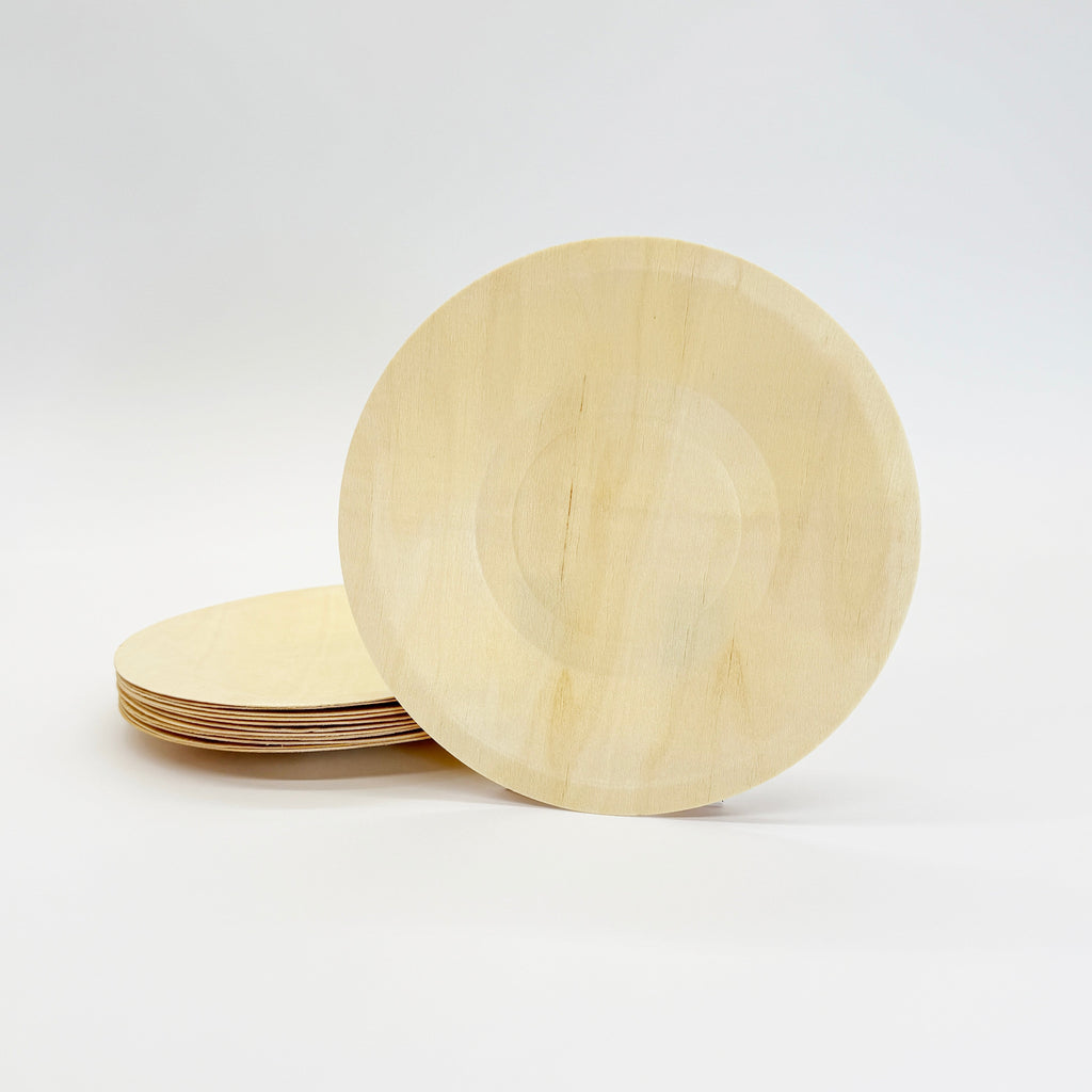 7.5" Round Wooden Plate | Compostable