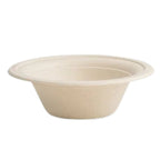 Beige compostable bowl on a white background