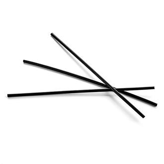 5.25" PHA Cocktail Straws | Home Compostable | Bulk | Black | 3.5mm