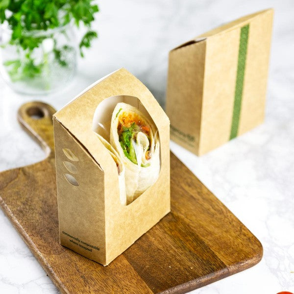 Kraft Tortilla Wrap Box | Vegware®