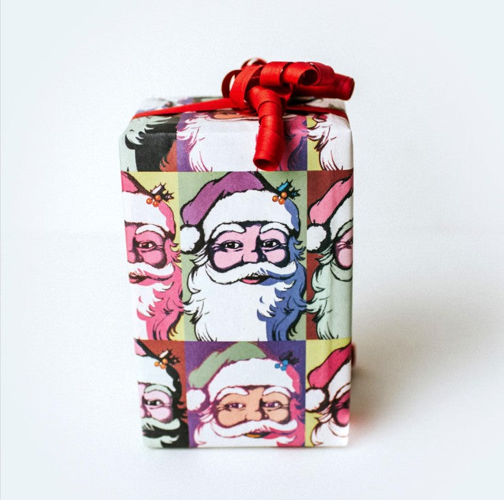 Warhol Santa Wrapping Paper | 3 Sheets & Gift Tags
