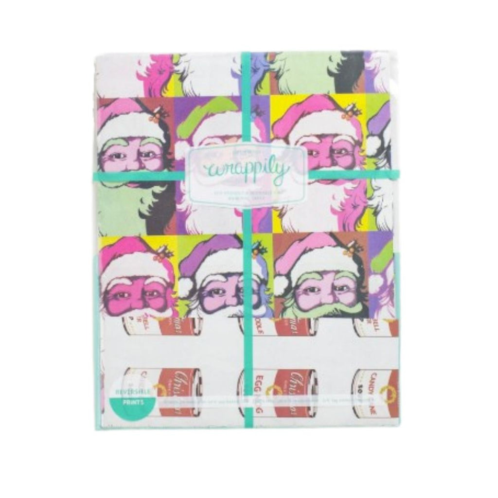 Warhol Santa Wrapping Paper | 3 Sheets & Gift Tags
