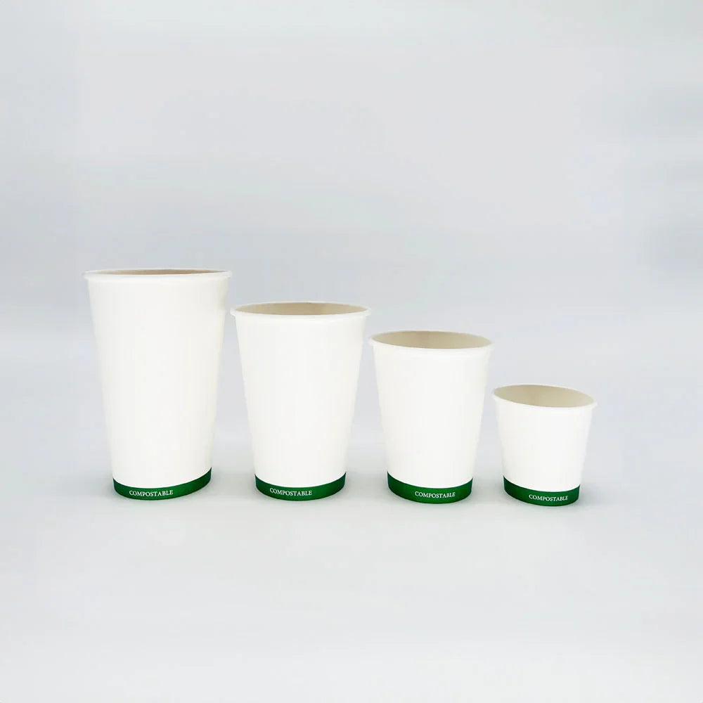 16 oz White Compostable Hot Cup | PLA Lined | Verterra™
