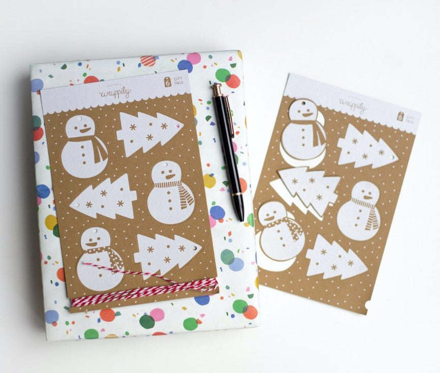 Snow Scenes Pop-Out Gift Tags & Twine | 12 Sets