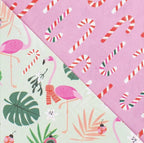 Flamingos & Candy Cane Wrapping Paper | 3 Sheets & Gift Tags
