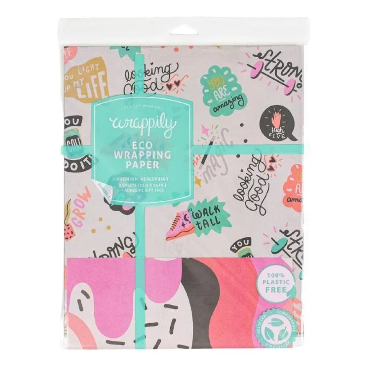 Positivity Any Occasion Wrapping Paper | 3 Sheets