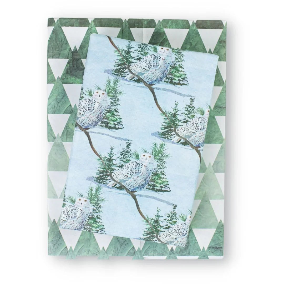 Snowy Owl Any Occasion Wrapping Paper | 3 Sheets & Gift Tags