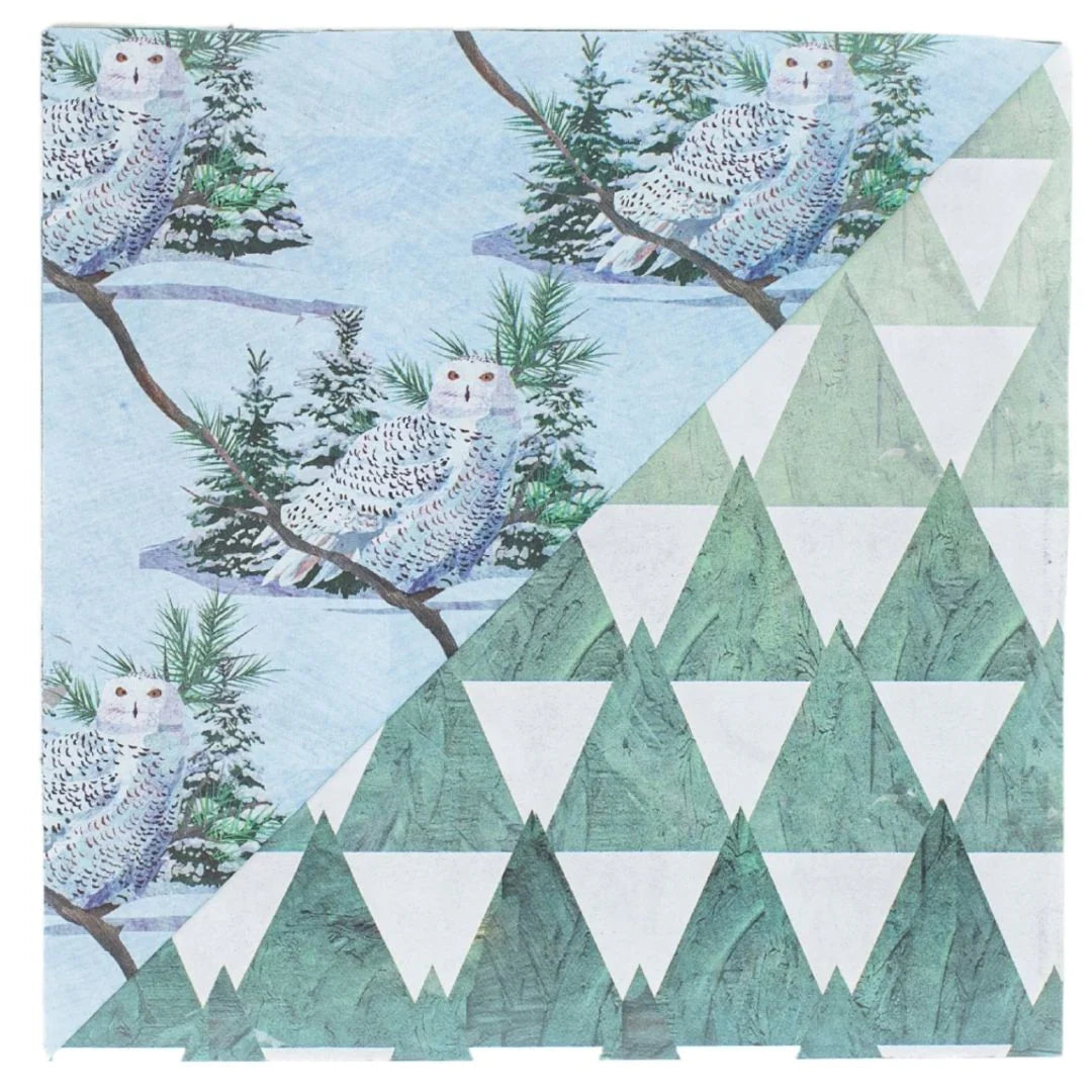 Snowy Owl Any Occasion Wrapping Paper | 3 Sheets & Gift Tags