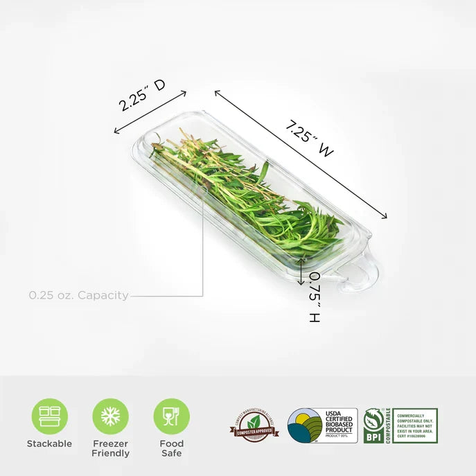 0.25 oz. Top Seal Hanging Fresh Herb & Microgreen Package | Clear | Good Natured® | Compostable PLA