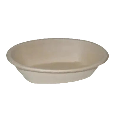 Home compostable oval bowl on a white background