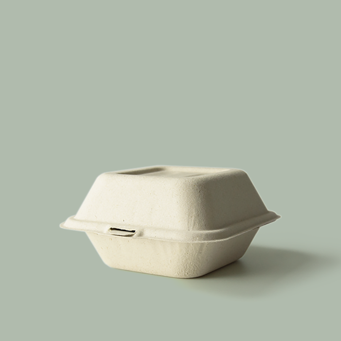 6" x 6" Compostable Clamshell | Natural Plant Fiber