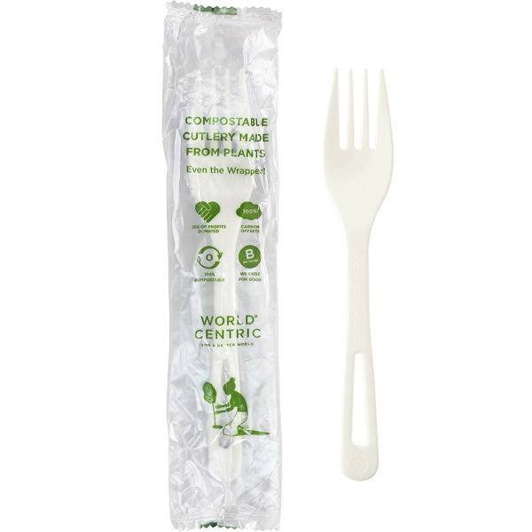 6" Fork Individually Wrapped | Compostable