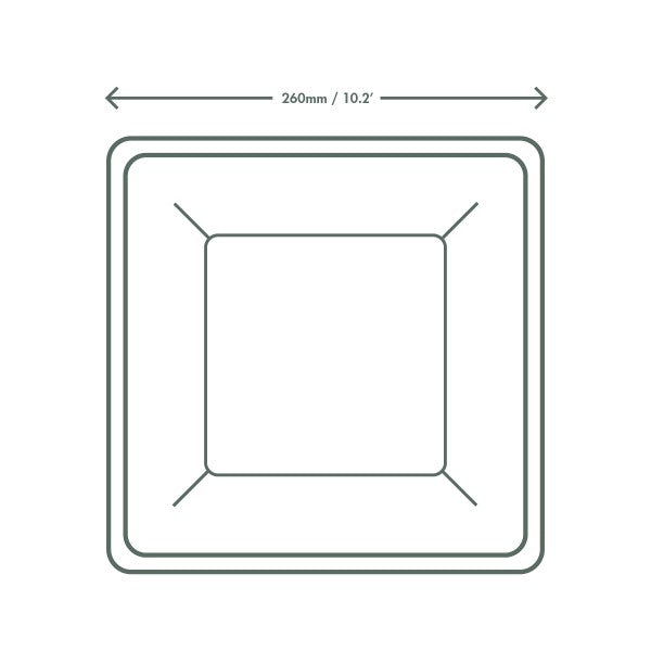 10" Square Plate | White Sugarcane