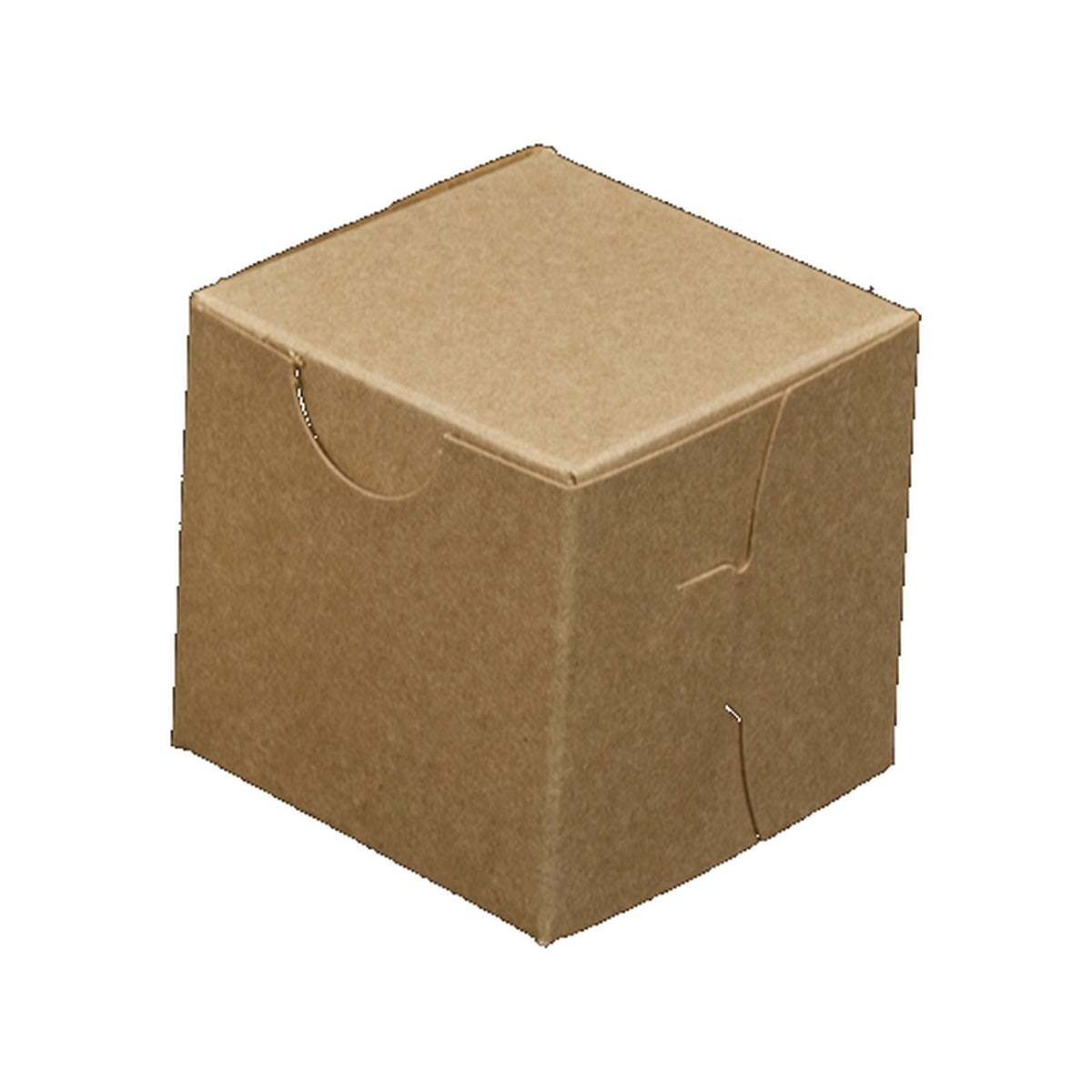 2.5x2.5x2.5 inch Brown Lock and Tab Bakery Box closed on white background