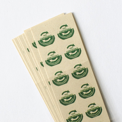 Stickers for Compostable Products | 0.5" Round | Compostable