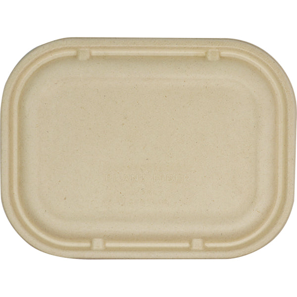 Lid for 17oz Fiber Tray | Natural Plant Fiber | 8" x 6" x 1.5" | Compostable