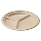 10" 3 Partition Round Plate | Natural Plant Fiber | Compostable