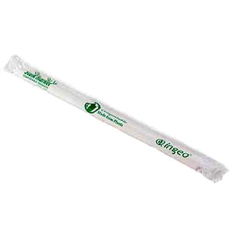 7.75" PLA Drinking Straws | Wrapped | Jumbo | Clear