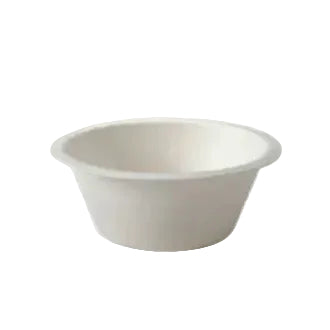 White compostable bowl on a white background