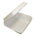 8" x 8" x 3" Clamshell Single Compartment Sugarcane