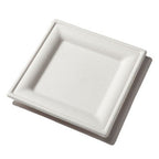 8" Square Plate | White Sugarcane