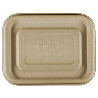 Lid for 6.5" x 5" Fiber Tray | Natural Plant Fiber | Compostable