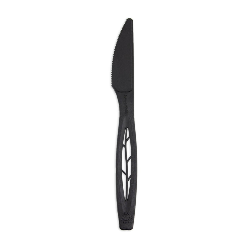 6.5" Compostable Knife Bulk Pack | Black
