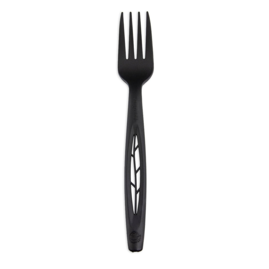 6.5" Compostable Fork Bulk Pack | Black