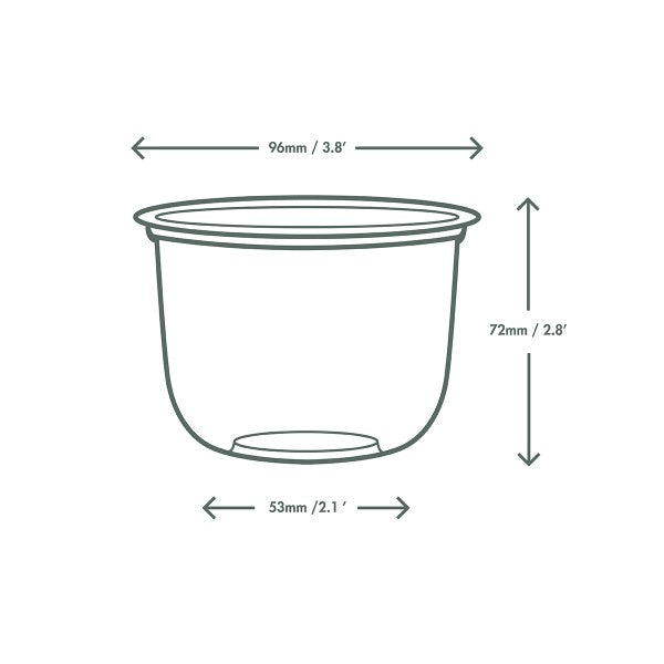 12 oz Bella Pot | Clear PLA | Compostable
