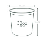 32 oz Compostable Round Deli Container | Clear | Vegware® | PLA