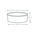 Diagram drawing of dimensions for a paper bowl.