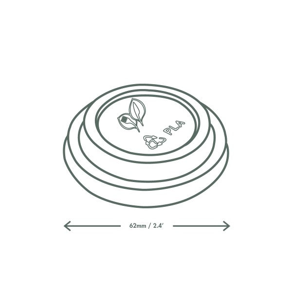 Lid for 4 oz Hot Cups | White | Compostable CPLA