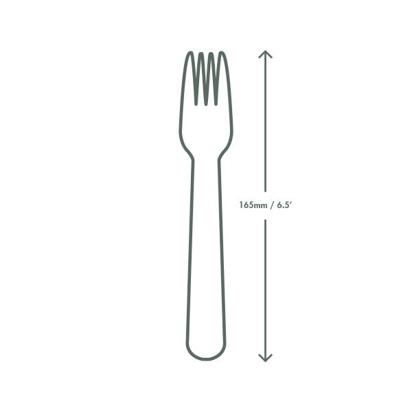 6" Compostable Birch Wood Fork | Vegware®