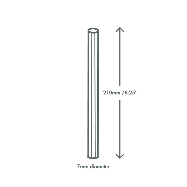 8.25" Green Stripe Straws | Wrapped | Jumbo | Compostable | Bulk | 7mm