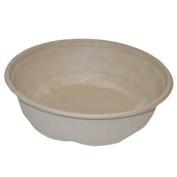 Compostable fiber bowl on a white background
