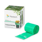 Plastech home compostable bin bags with packaging on a white background